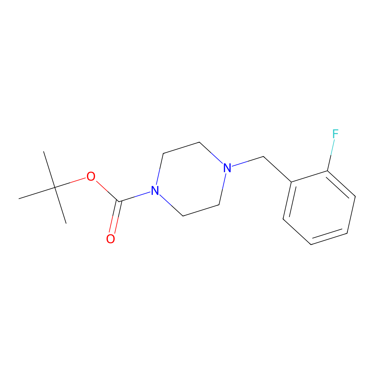 Tert-butyl 4-(2-fluorobenzyl)piperazine-1-carboxylate molecular structure, CAS 1269430-65-0