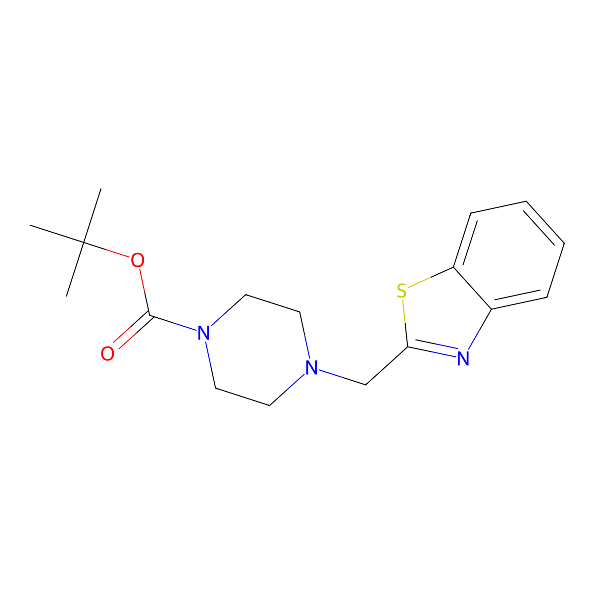 Tert-butyl 4-(benzo[d]thiazol-2-ylmethyl)piperazine-1-carboxylate molecular structure, CAS 1269430-75-2