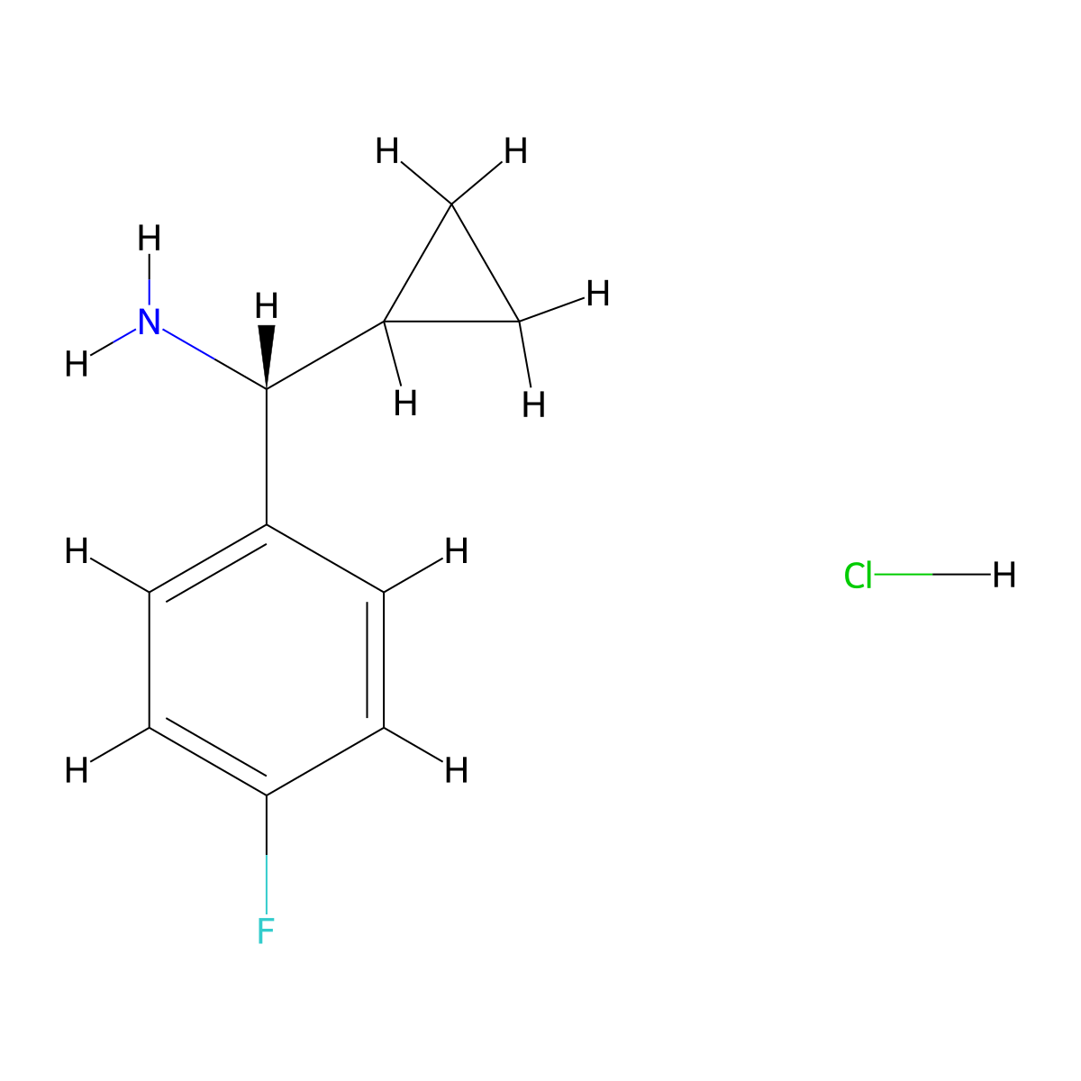(R)-Cyclopropyl(4-fluorophenyl)methanamine hydrochloride molecular structure, CAS 1269437-73-1