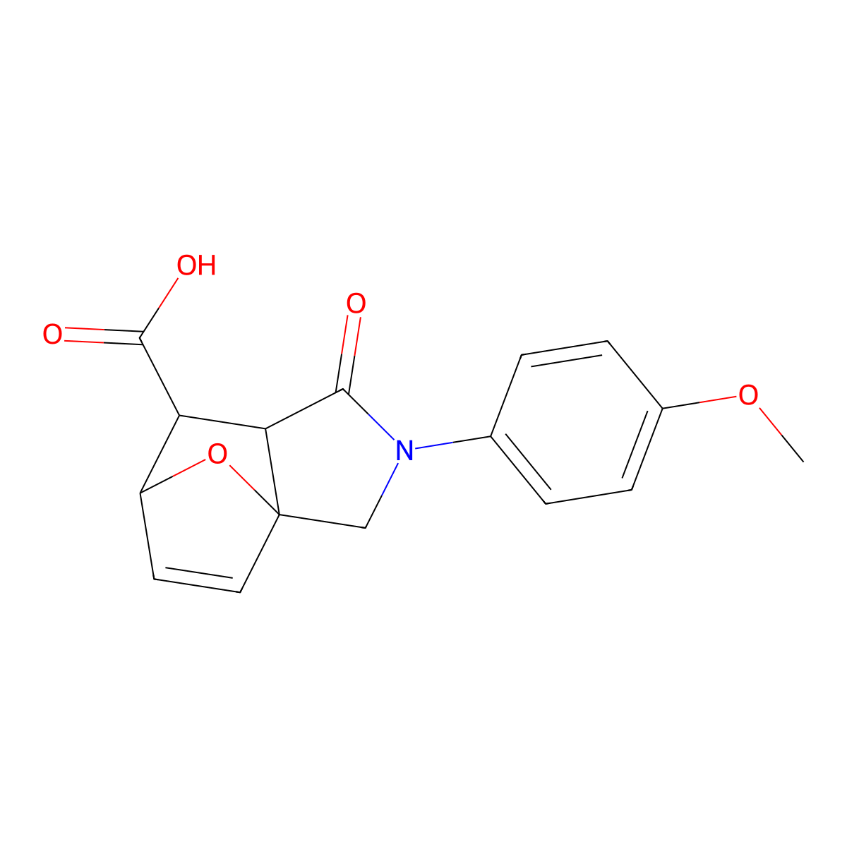 (3aS,6R,7aR)-2-(4-methoxyphenyl)-1-oxo-1,2,3,6,7,7a-hexahydro-3a,6-epoxyisoindole-7-carboxylic acid molecular structure, CAS 1269439-65-7