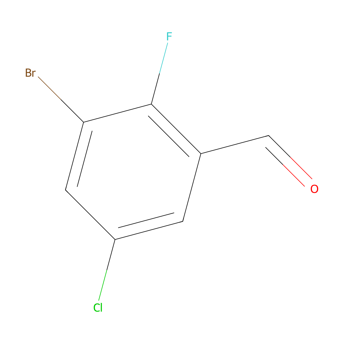 3-Bromo-5-chloro-2-fluorobenzaldehyde molecular structure, CAS 1269440-82-5