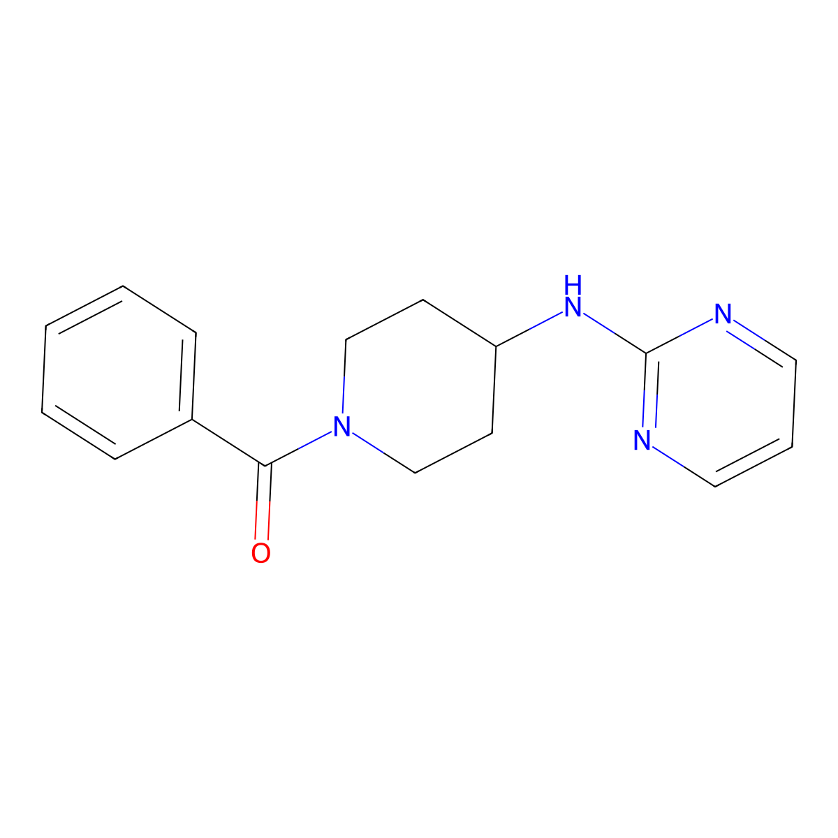 Phenyl(4-(pyrimidin-2-ylamino)piperidin-1-yl)methanone molecular structure, CAS 1269447-57-5