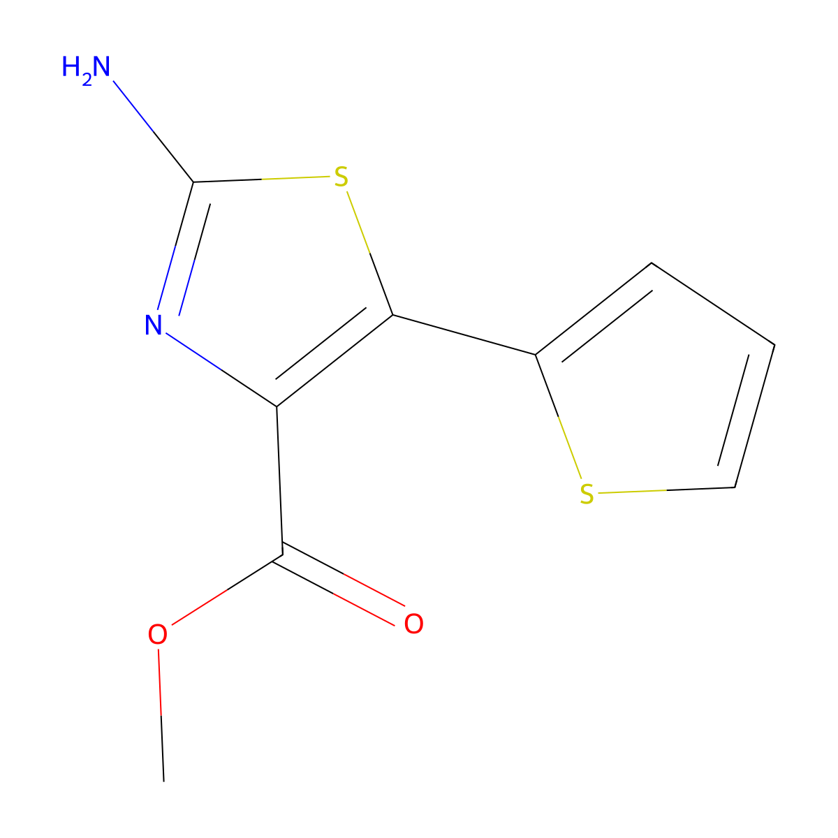 Methyl 2-amino-5-(thiophen-2-YL)-1,3-thiazole-4-carboxylate molecular structure, CAS 1269450-58-9
