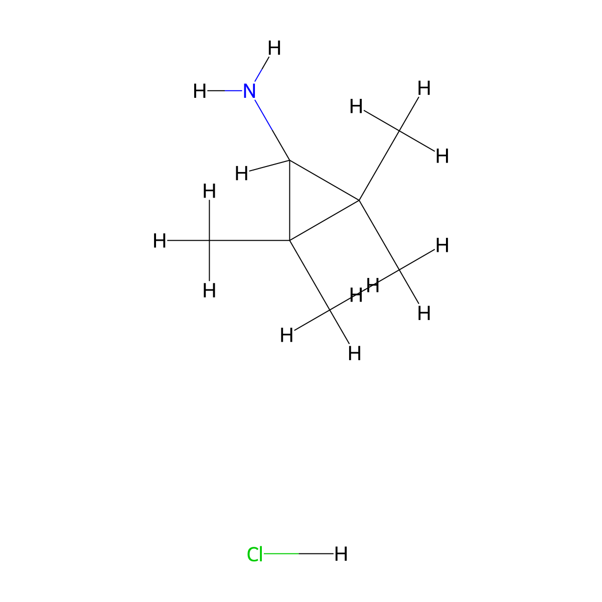 2,2,3,3-Tetramethylcyclopropan-1-amine hydrochloride molecular structure, CAS 1269455-96-0