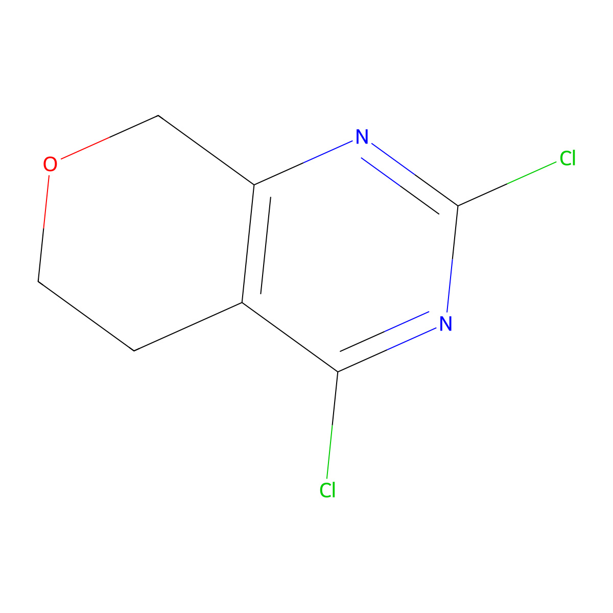 2,4-dichloro-5H,6H,8H-pyrano(3,4-d)pyrimidine molecular structure, CAS 1269461-25-7