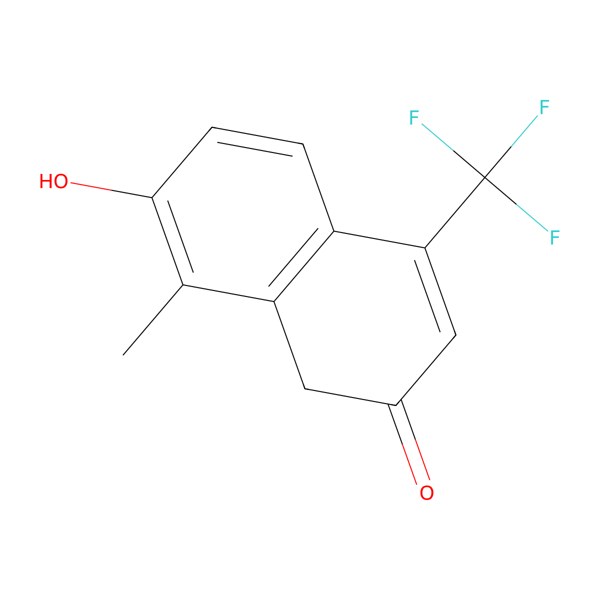 7-Hydroxy-8-methyl-4-(trifluoromethyl)-1,2-dihydronaphthalen-2-one molecular structure, CAS 1269461-37-1