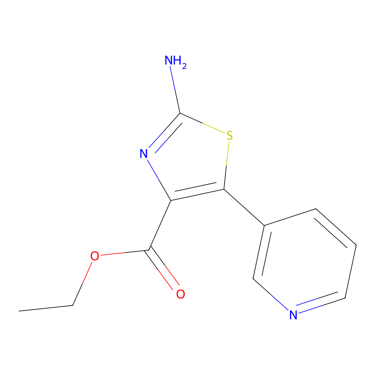 Ethyl 2-amino-5-(pyridin-3-yl)-1,3-thiazole-4-carboxylate molecular structure, CAS 1269461-69-9