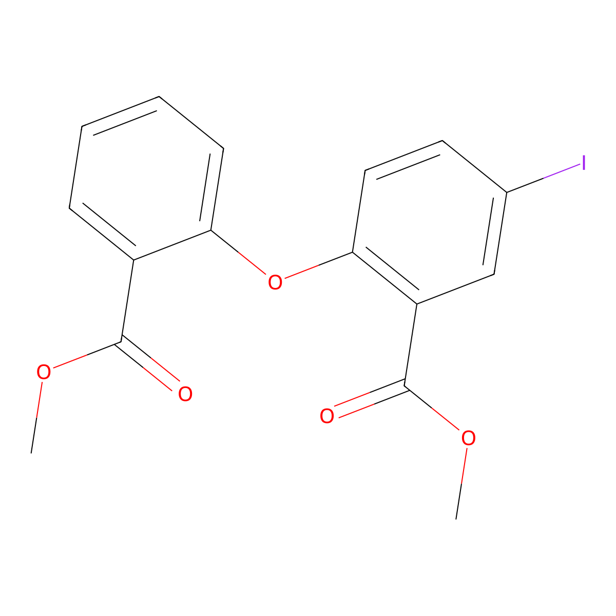 Methyl 5-iodo-2-(2-(methoxycarbonyl)phenoxy)benzoate molecular structure, CAS 1269461-73-5