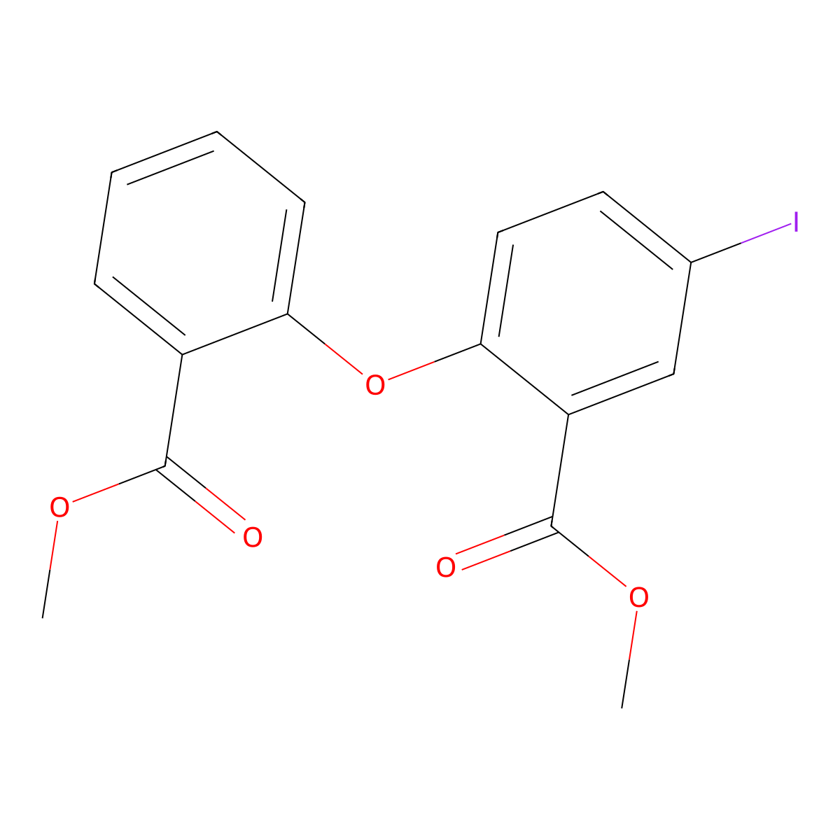 Methyl 5-iodo-2-(2-(methoxycarbonyl)phenoxy)benzoate molecular structure, CAS 1269461-73-5