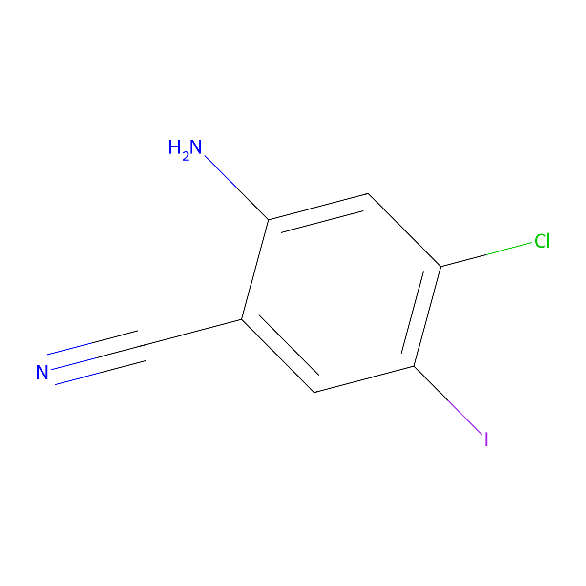 2-Amino-4-chloro-5-iodobenzonitrile molecular structure, CAS 1269461-82-6