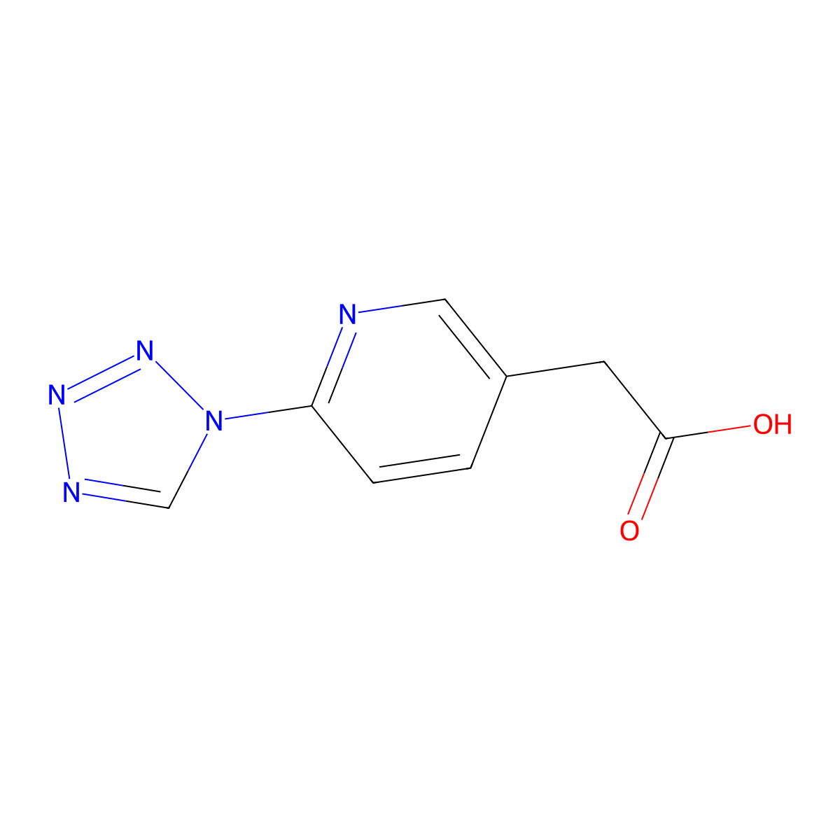 [6-(1H-Tetrazol-1-yl)pyridine-3-yl]acetic acid molecular structure, CAS 1269462-69-2