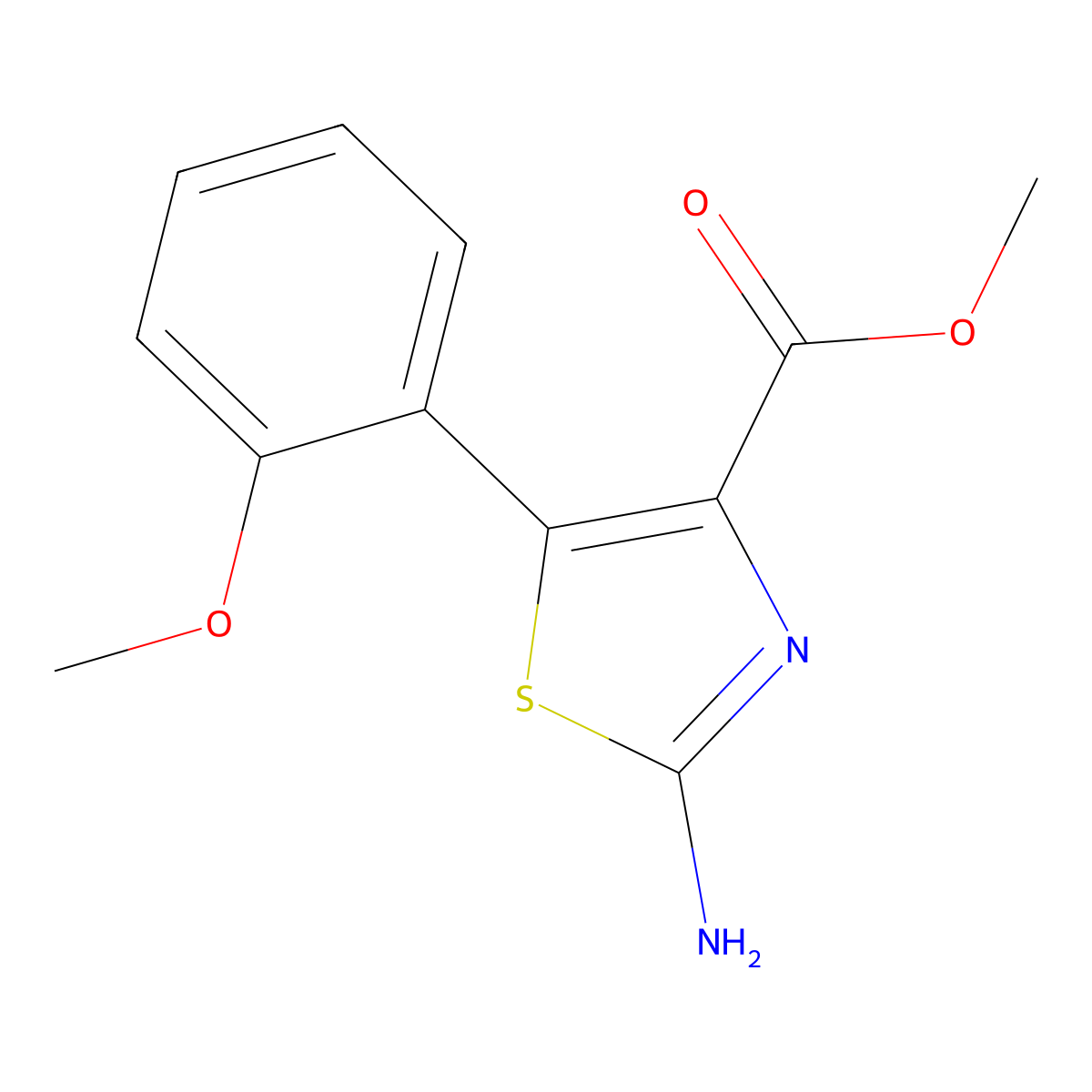 Methyl 2-amino-5-(2-methoxyphenyl)-1,3-thiazole-4-carboxylate molecular structure, CAS 1269469-52-4