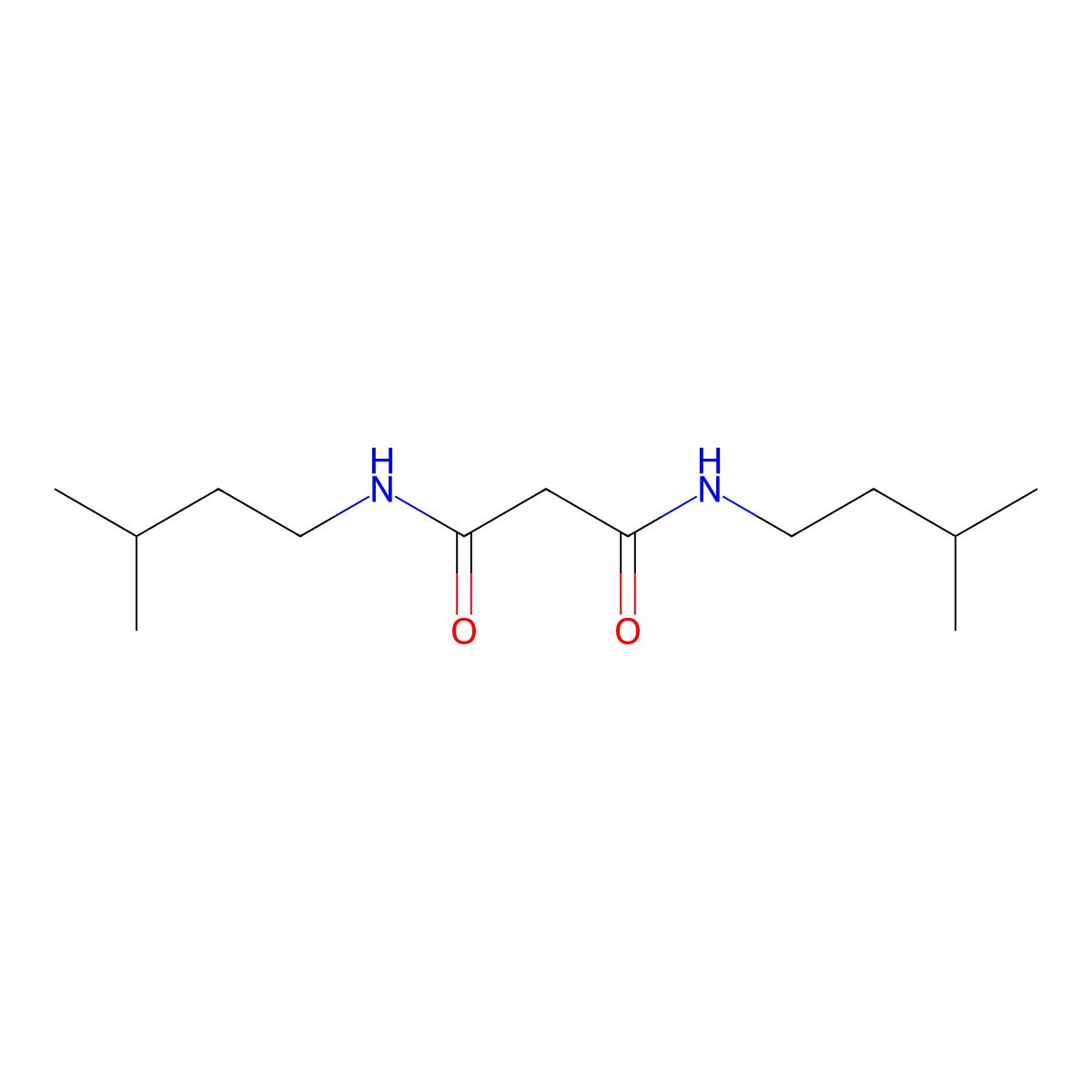N,N'-bis(3-methylbutyl)propanediamide molecular structure, CAS 126947-45-3
