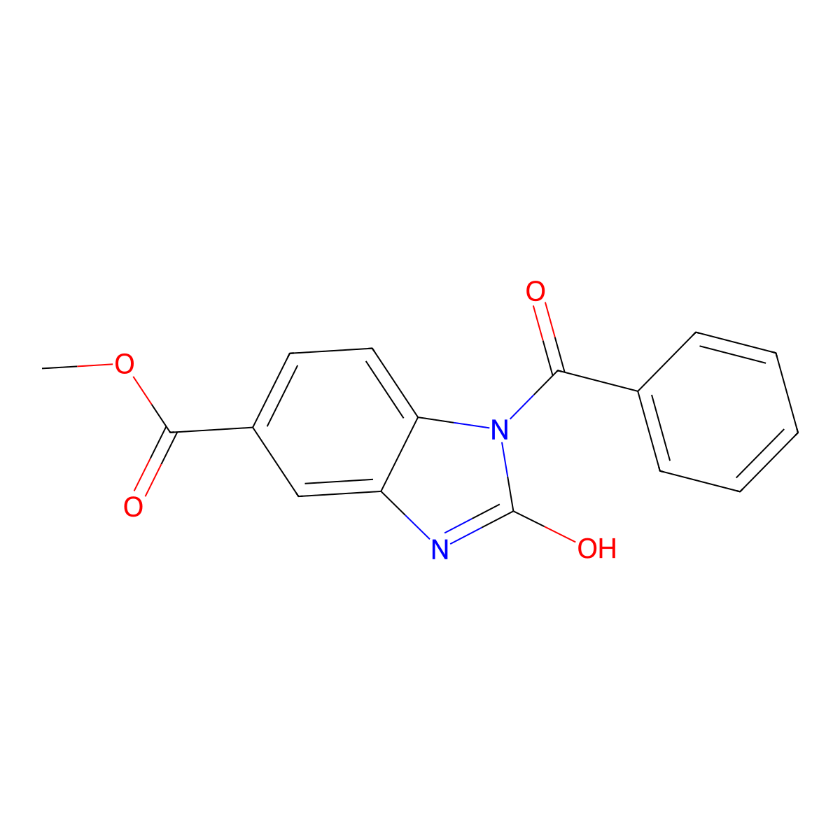 methyl 1-benzoyl-2-hydroxy-1H-1,3-benzodiazole-5-carboxylate molecular structure, CAS 1269470-03-2