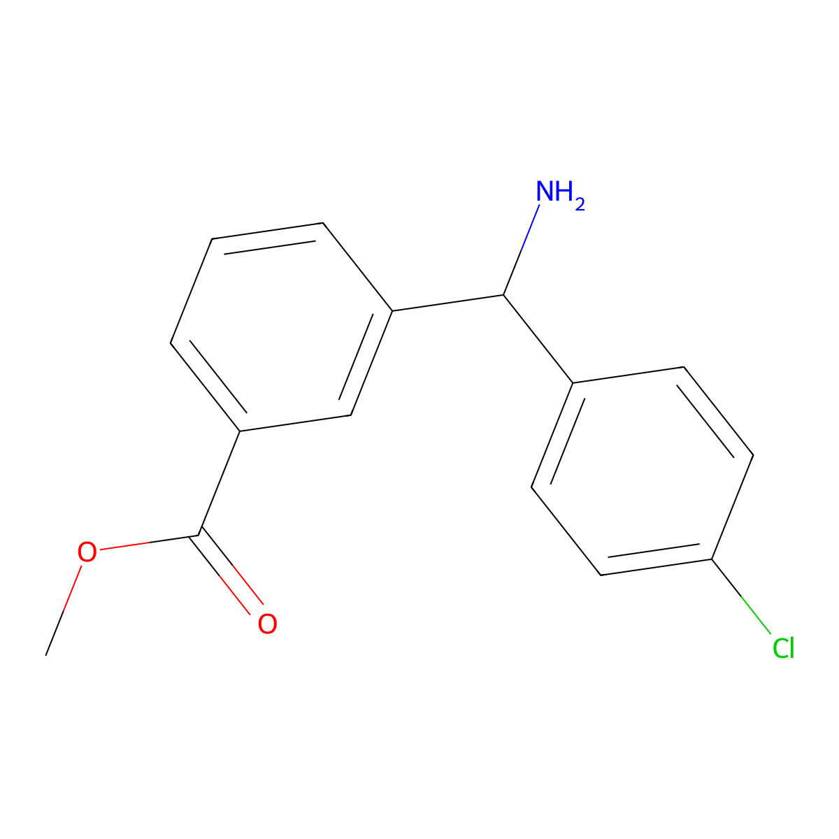 Methyl 3-(amino(4-chlorophenyl)methyl)benzoate molecular structure, CAS 1269470-29-2