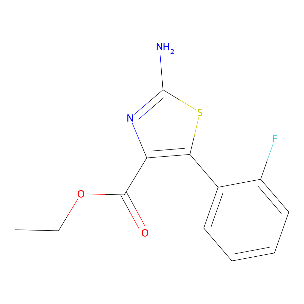 Ethyl 2-amino-5-(2-fluorophenyl)-1,3-thiazole-4-carboxylate molecular structure, CAS 1269480-03-6