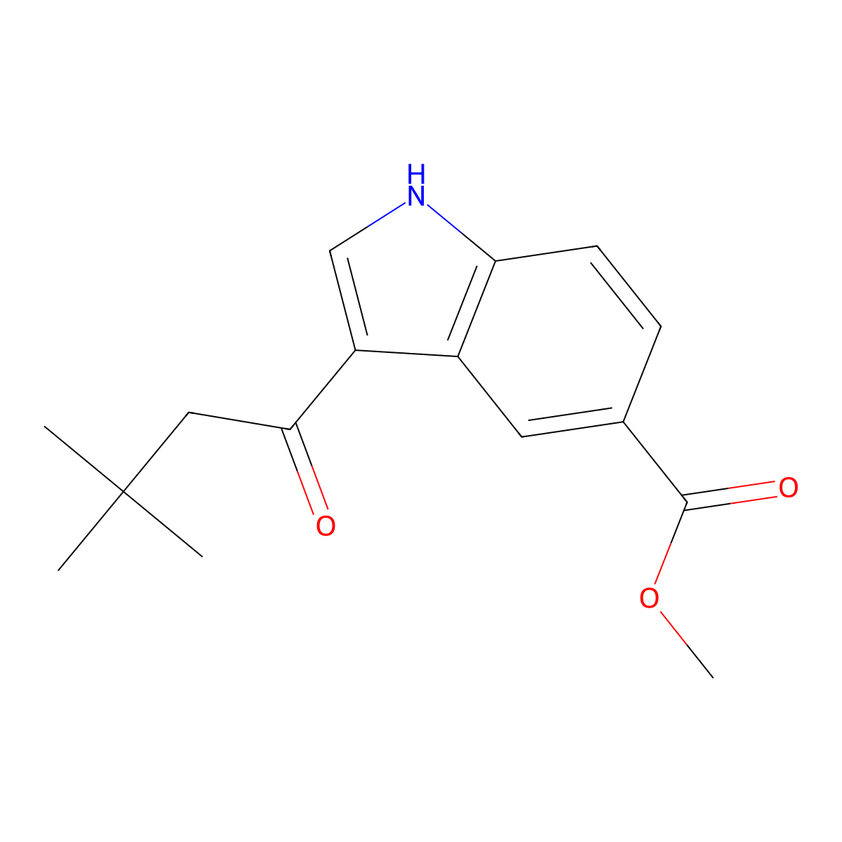 methyl 3-(3,3-dimethylbutanoyl)-1H-indole-5-carboxylate molecular structure, CAS 1269484-75-4