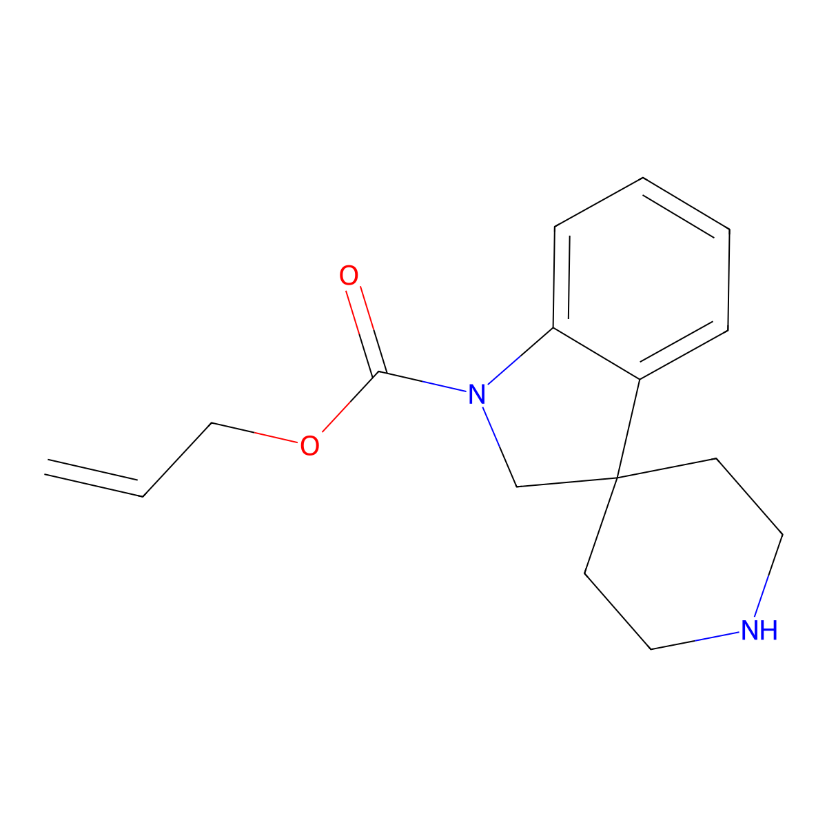 Allyl spiro[indoline-3,4'-piperidine]-1-carboxylate molecular structure, CAS 1269484-79-8