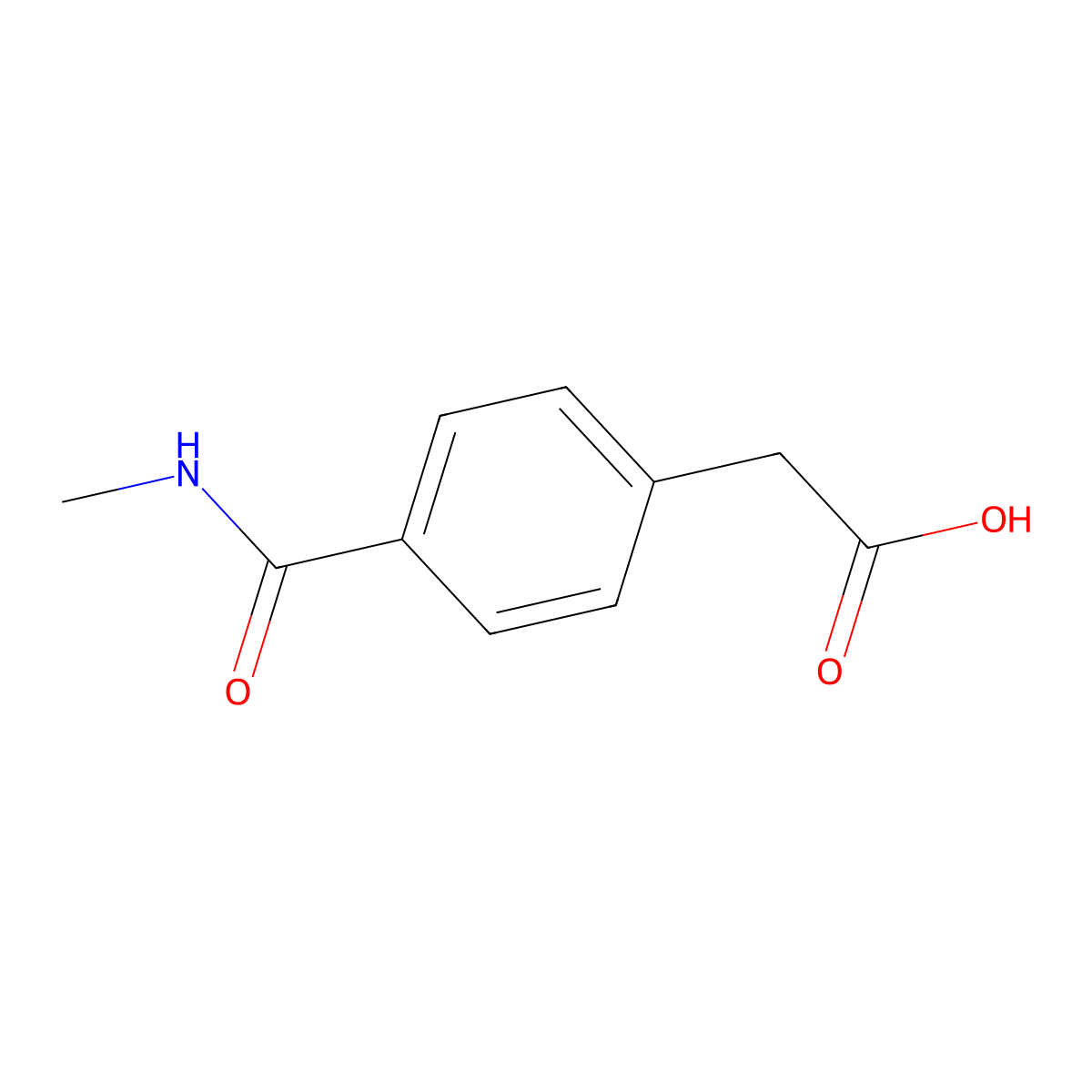 2-(4-(Methylcarbamoyl)phenyl)acetic acid molecular structure, CAS 1269489-12-4