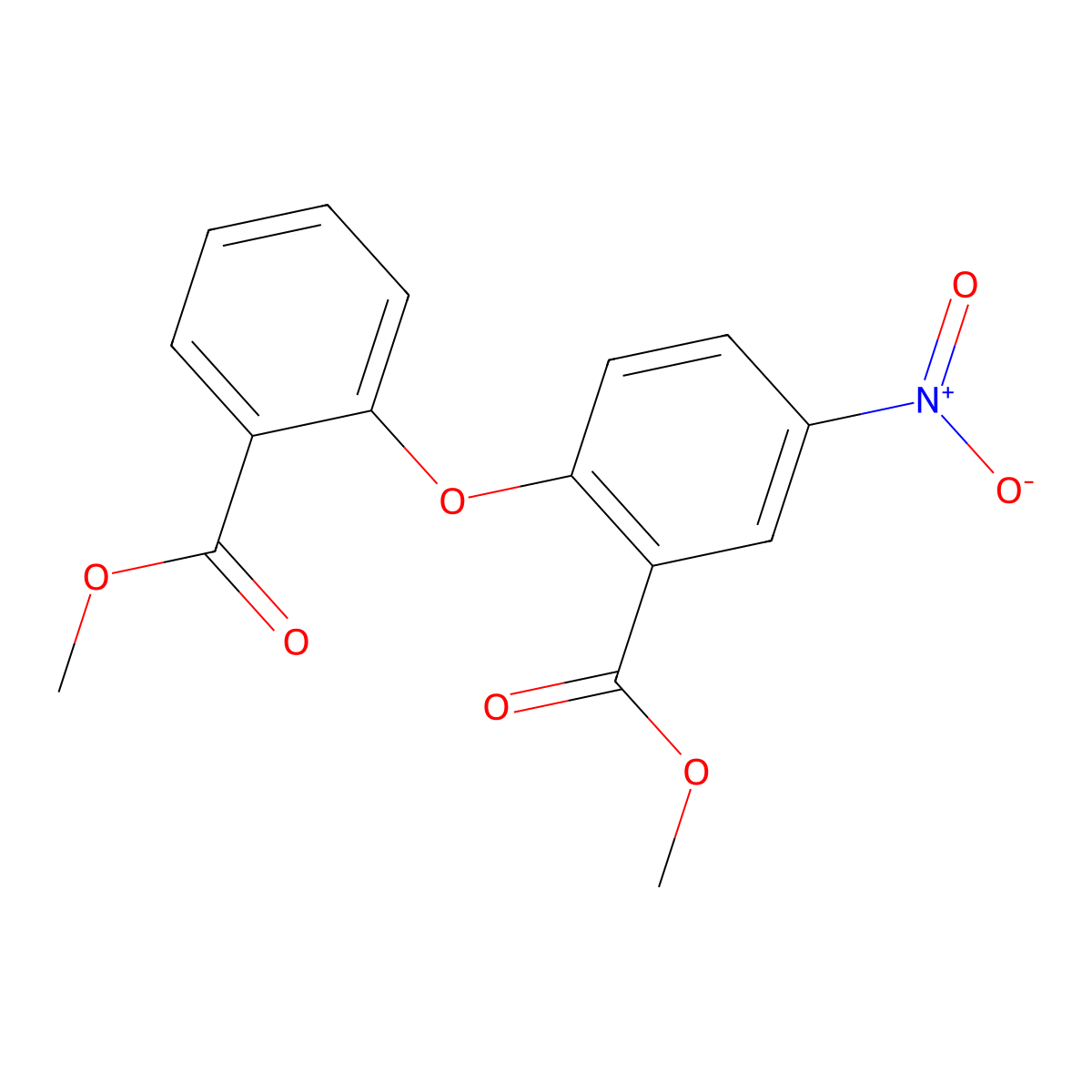Methyl 2-(2-(methoxycarbonyl)phenoxy)-5-nitrobenzoate molecular structure, CAS 1269492-17-2