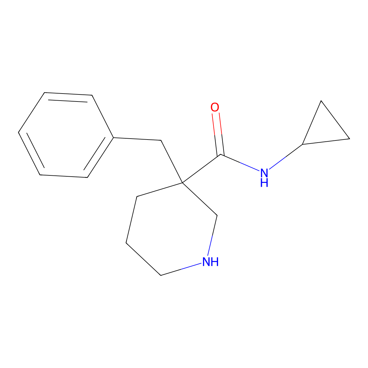 (3S)-3-benzyl-N-cyclopropylpiperidine-3-carboxamide molecular structure, CAS 1269493-10-8