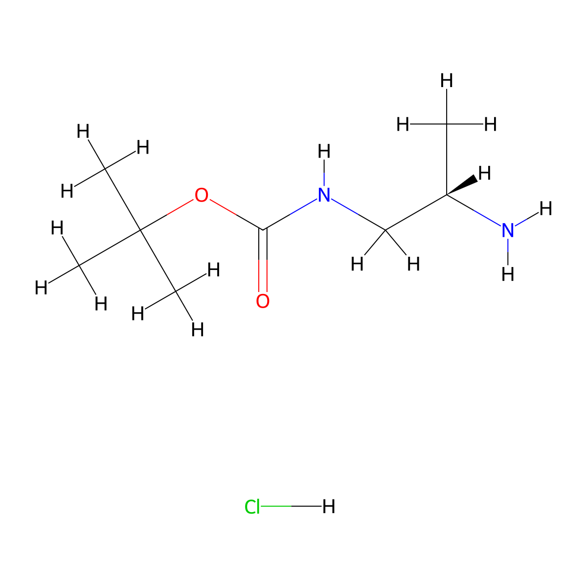(S)-tert-Butyl (2-aminopropyl)carbamate hydrochloride molecular structure, CAS 1269493-35-7