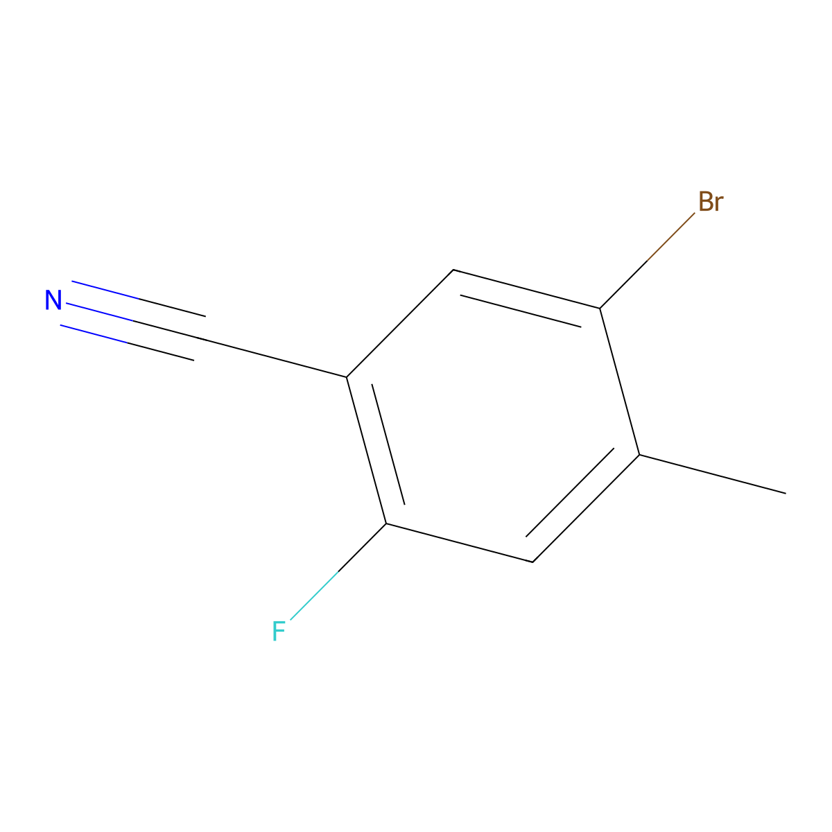 5-Bromo-2-fluoro-4-methylbenzonitrile molecular structure, CAS 1269493-45-9