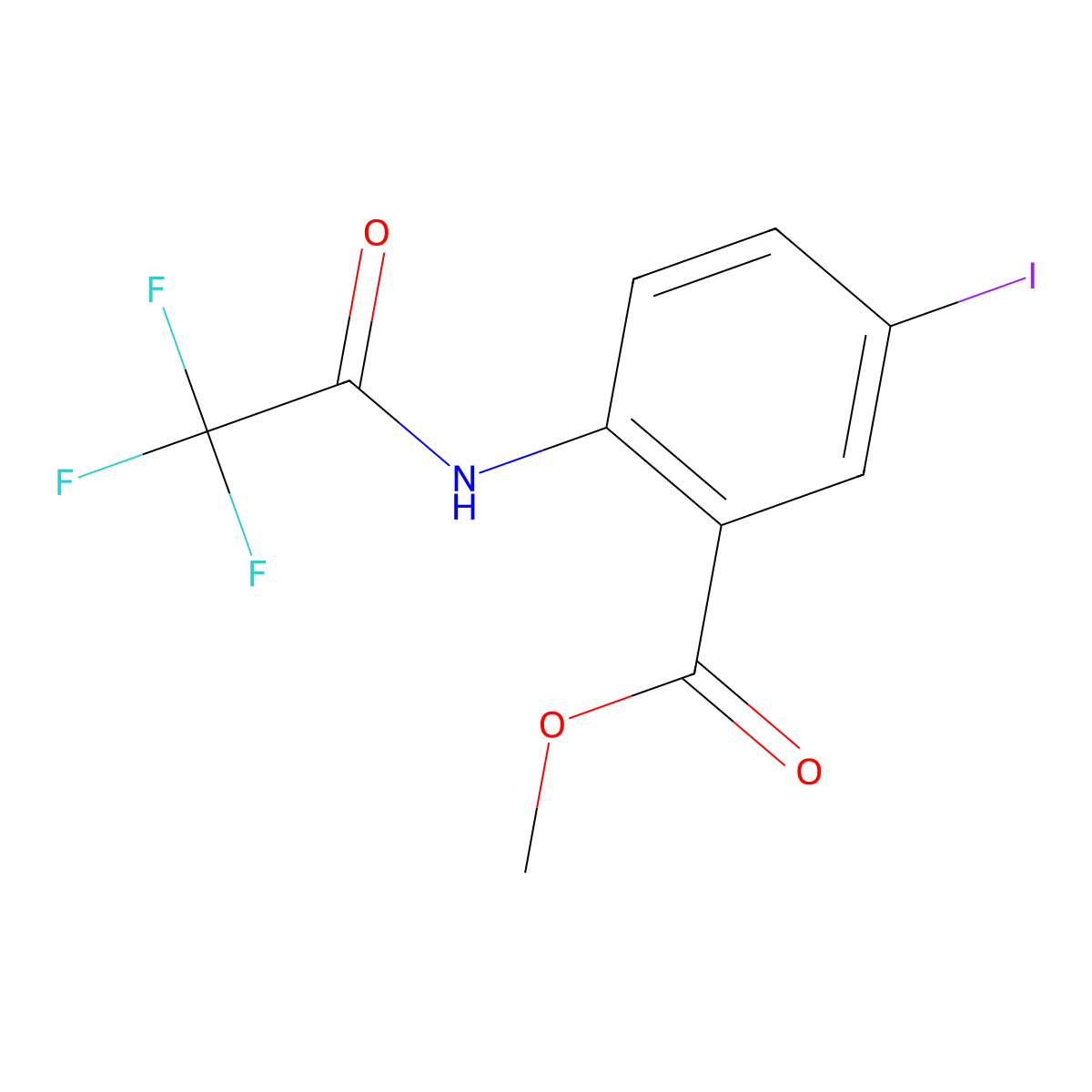 Methyl 5-iodo-2-(2,2,2-trifluoroacetamido)benzoate molecular structure, CAS 1269494-42-9