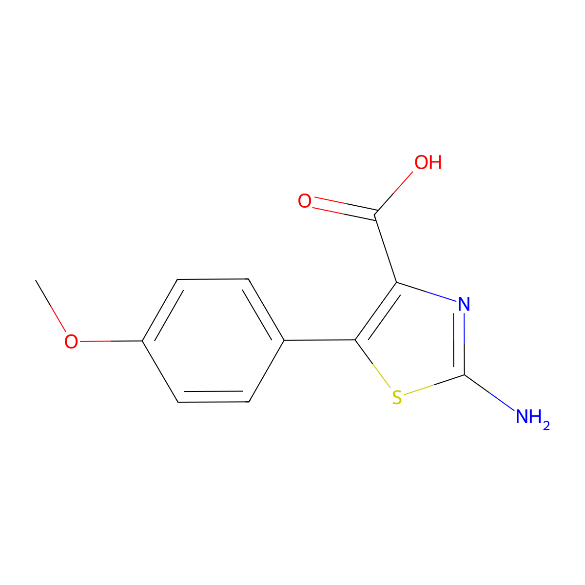 2-Amino-5-(4-methoxyphenyl)-1,3-thiazole-4-carboxylic acid molecular structure, CAS 1269503-15-2