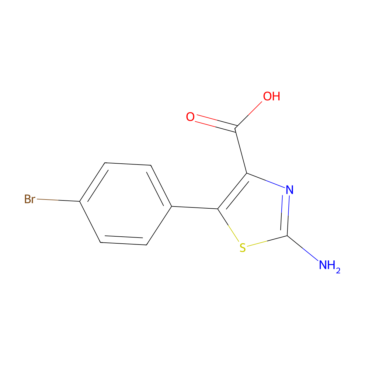 2-Amino-5-(4-bromo-phenyl)-thiazole-4-carboxylic acid molecular structure, CAS 1269503-17-4