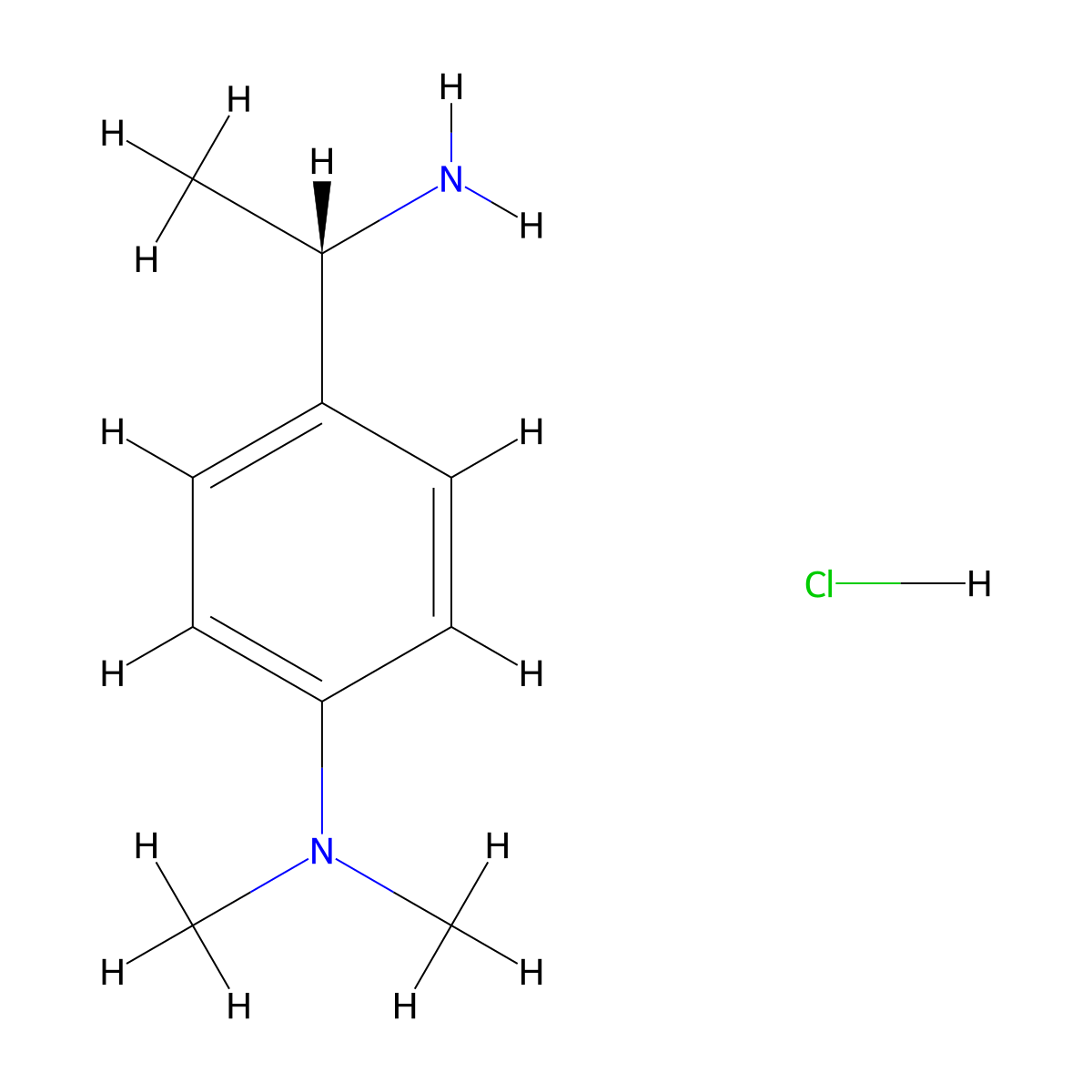 (S)-4-(1-Aminoethyl)-N,N-dimethylaniline hydrochloride molecular structure, CAS 1269504-26-8