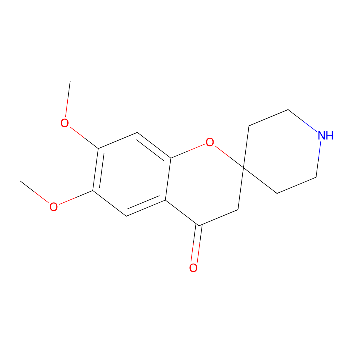 6,7-Dimethoxy-3,4-dihydrospiro[1-benzopyran-2,4'-piperidin]-4-one molecular structure, CAS 1269504-32-6