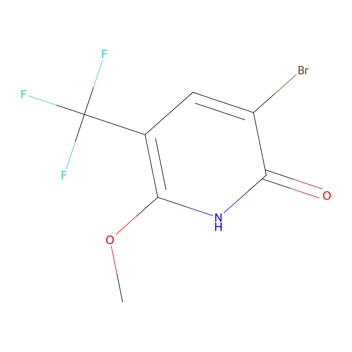 3-Bromo-6-methoxy-5-(trifluoromethyl)pyridin-2-ol molecular structure, CAS 1269504-38-2