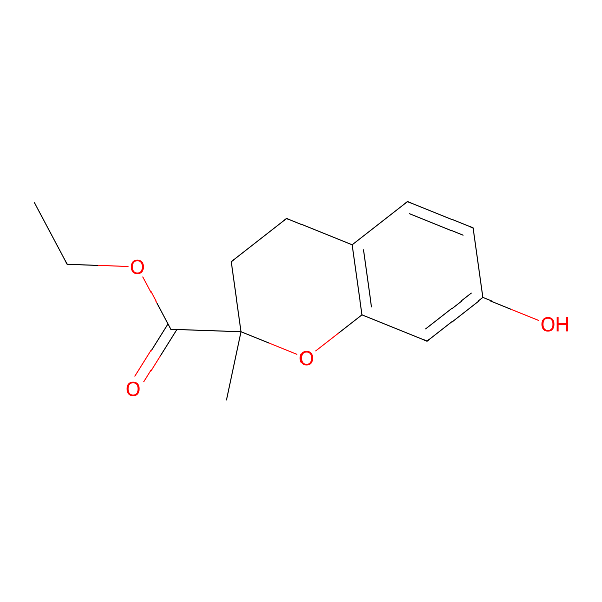 ethyl (2R)-7-hydroxy-2-methyl-3,4-dihydro-2H-1-benzopyran-2-carboxylate molecular structure, CAS 1269504-39-3