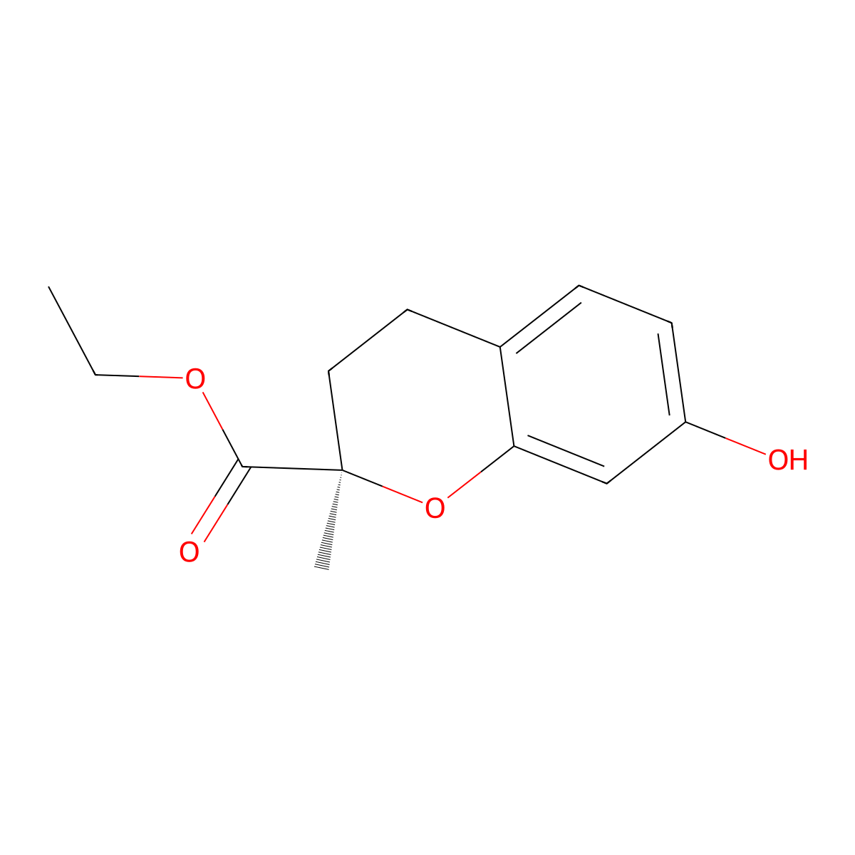 ethyl (2R)-7-hydroxy-2-methyl-3,4-dihydro-2H-1-benzopyran-2-carboxylate molecular structure, CAS 1269504-39-3