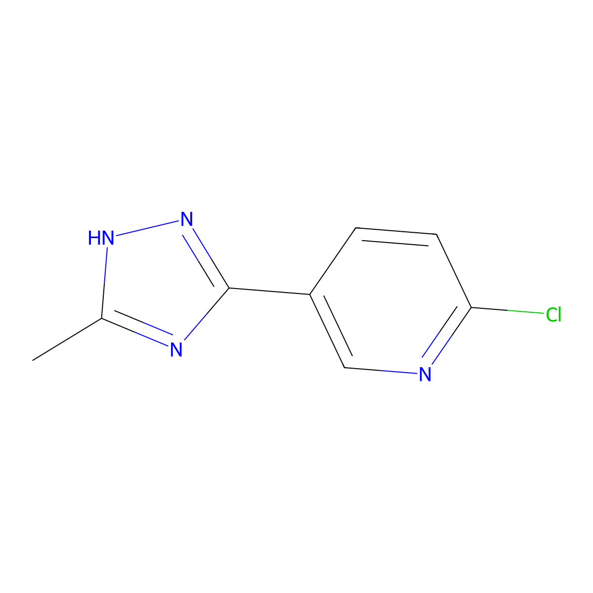 2-chloro-5-(5-methyl-4H-1,2,4-triazol-3-yl)pyridine molecular structure, CAS 1269504-40-6