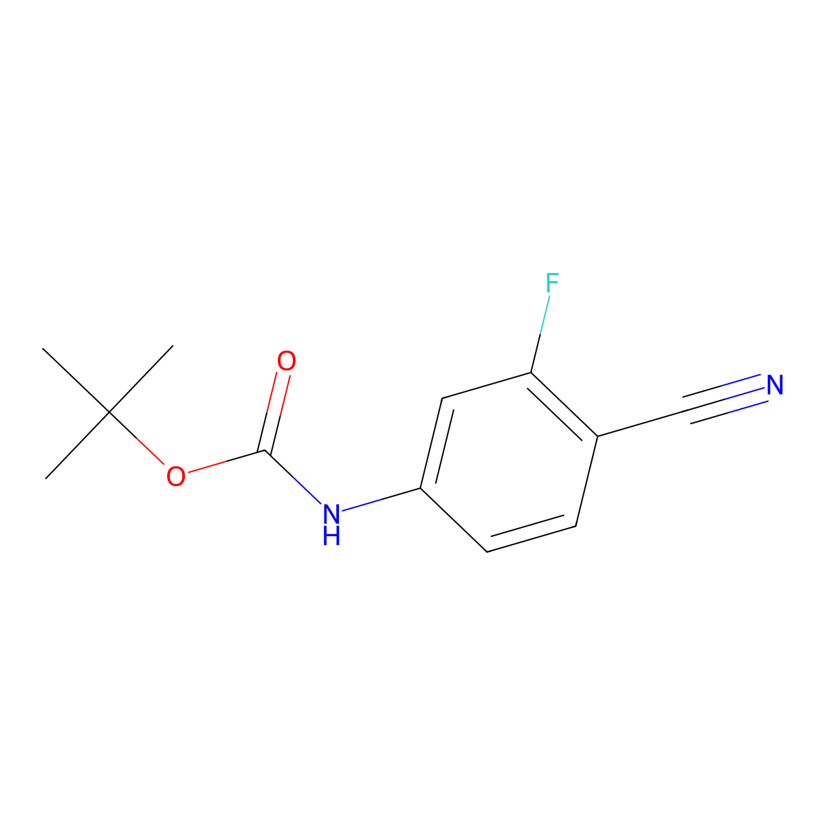 tert-butyl N-(4-cyano-3-fluorophenyl)carbamate molecular structure, CAS 1269523-39-8