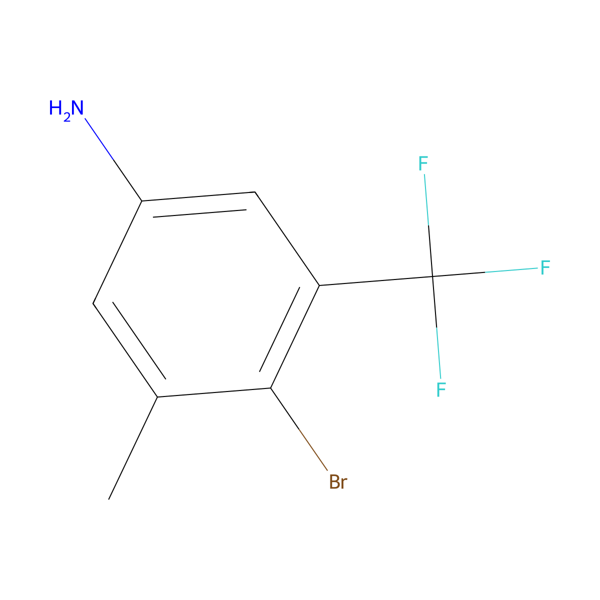 4-Bromo-3-methyl-5-(trifluoromethyl)aniline molecular structure, CAS 1269523-73-0