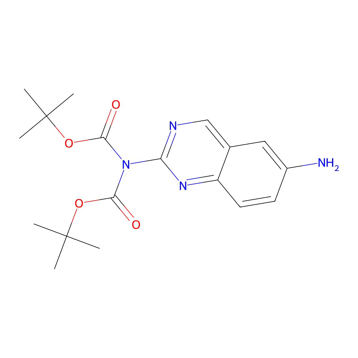 2-(N,N-diBoc)amino-6-aminoquinazoline molecular structure, CAS 1269524-76-6
