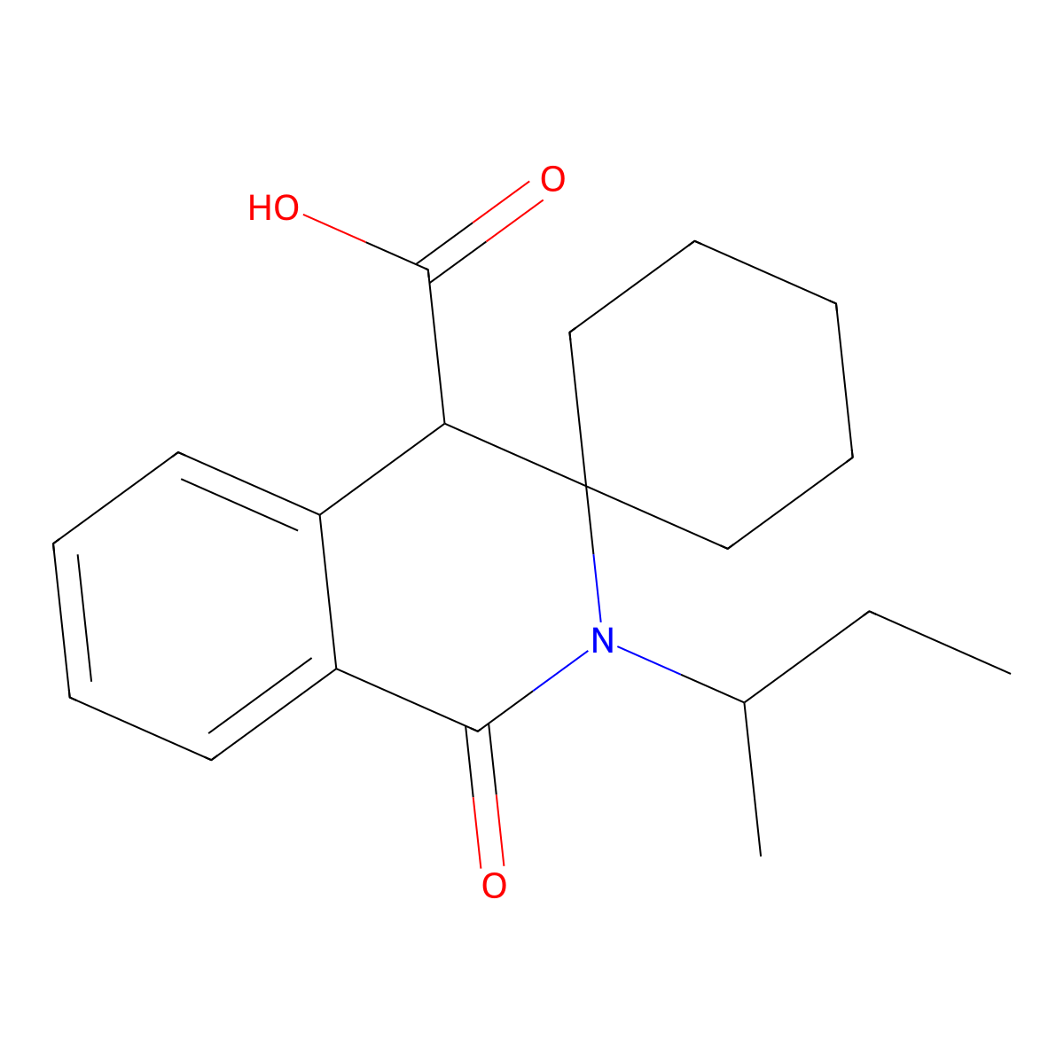 2'-sec-Butyl-1'-oxo-1',4'-dihydro-2'H-spiro[cyclohexane-1,3'-isoquinoline]-4'-carboxylic acid molecular structure, CAS 1269525-47-4