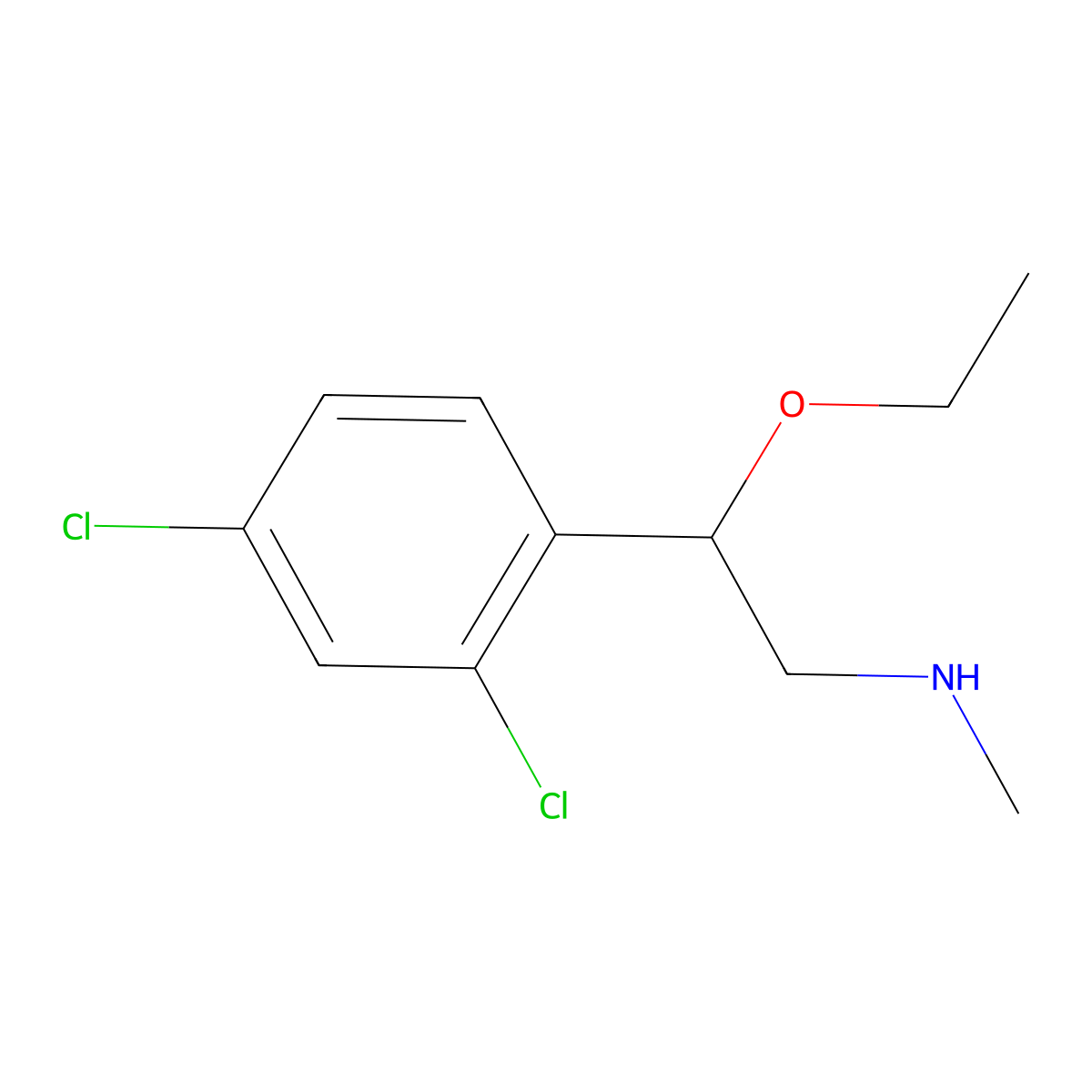 2-(2,4-dichlorophenyl)-2-ethoxy-N-methylethanamine molecular structure, CAS 1269527-38-9