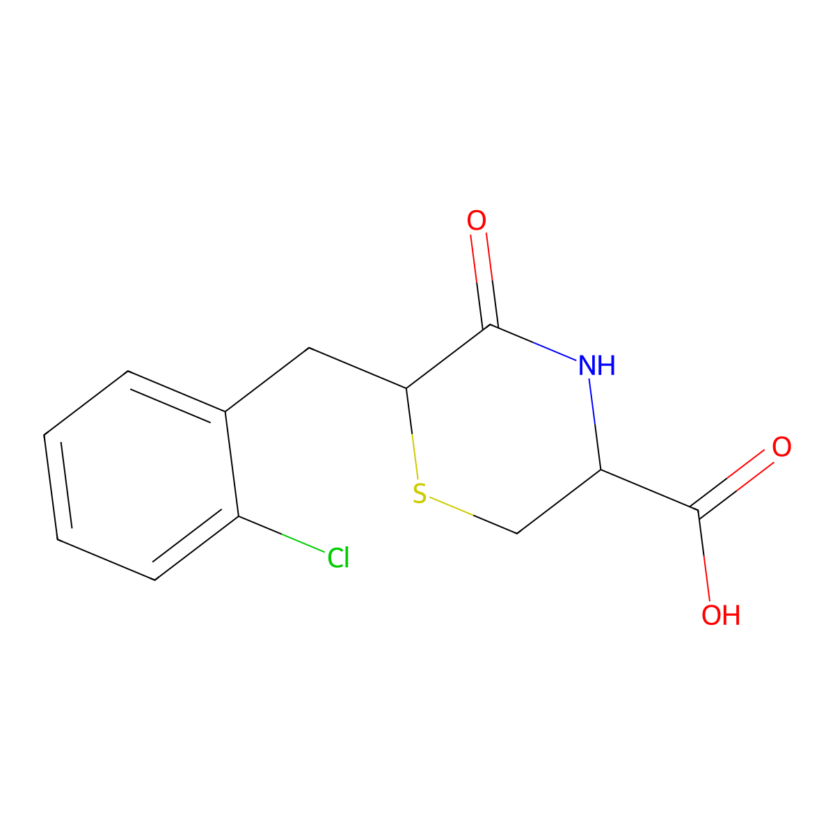 6-(2-Chlorobenzyl)-5-oxothiomorpholine-3-carboxylic acid molecular structure, CAS 1269527-41-4