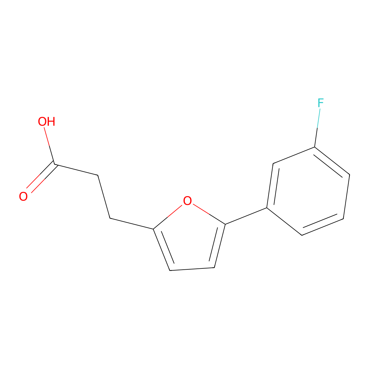 3-(5-(3-Fluorophenyl)furan-2-yl)propanoic acid molecular structure, CAS 1269527-50-5