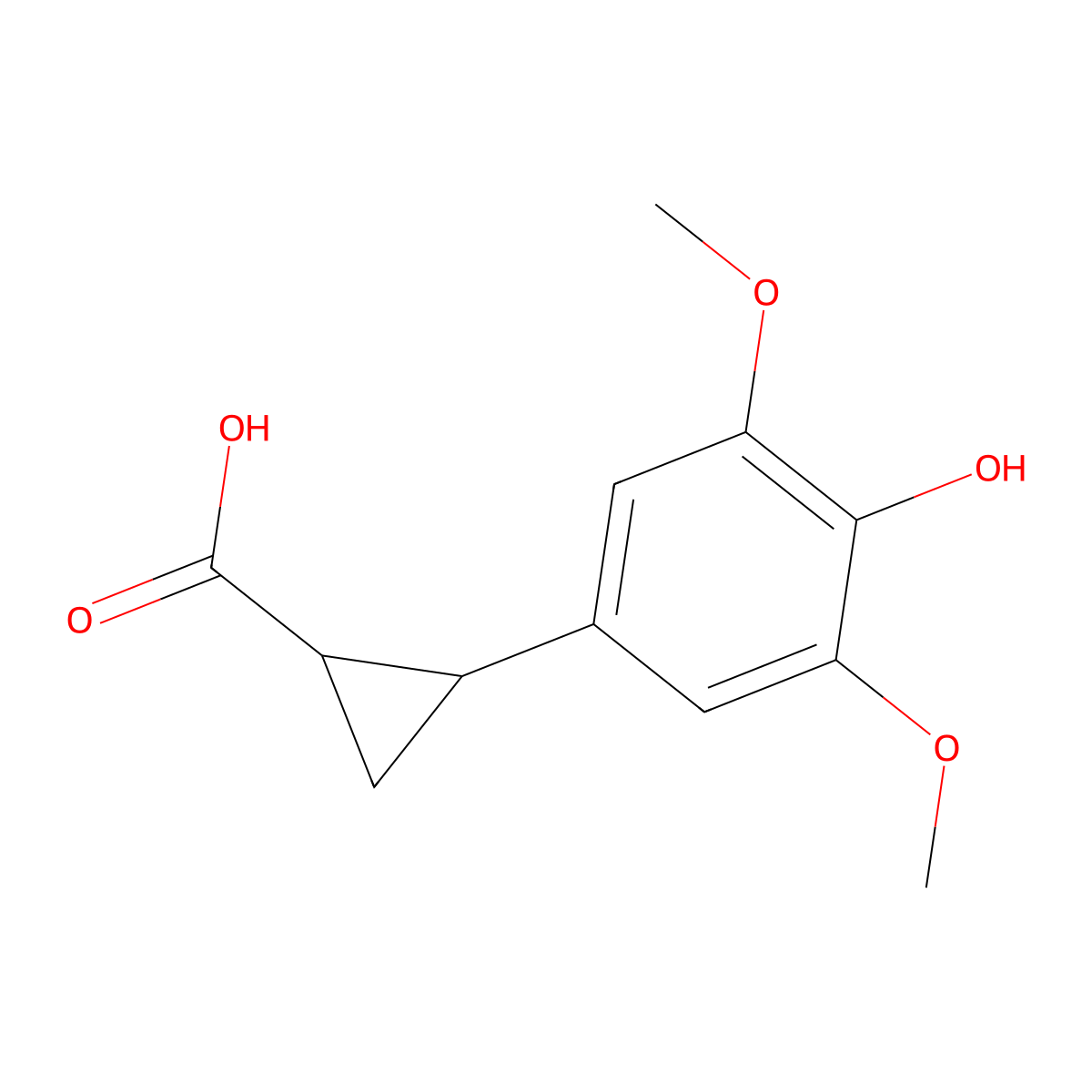 2-(4-Hydroxy-3,5-dimethoxyphenyl)cyclopropane-1-carboxylic acid molecular structure, CAS 1269527-53-8