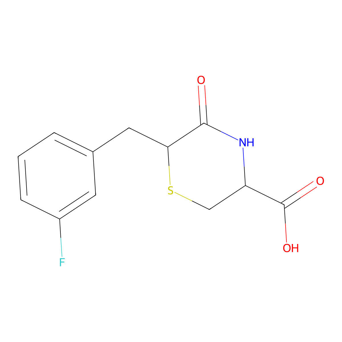 6-(3-Fluorobenzyl)-5-oxothiomorpholine-3-carboxylic acid molecular structure, CAS 1269527-54-9