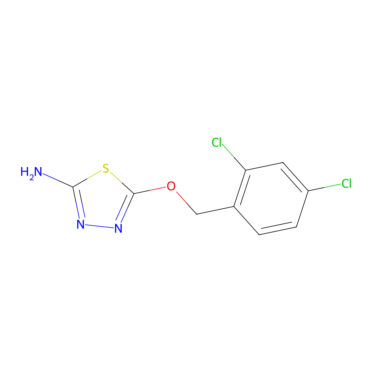 5-[(2,4-Dichlorobenzyl)oxy]-1,3,4-thiadiazol-2-amine molecular structure, CAS 1269527-67-4