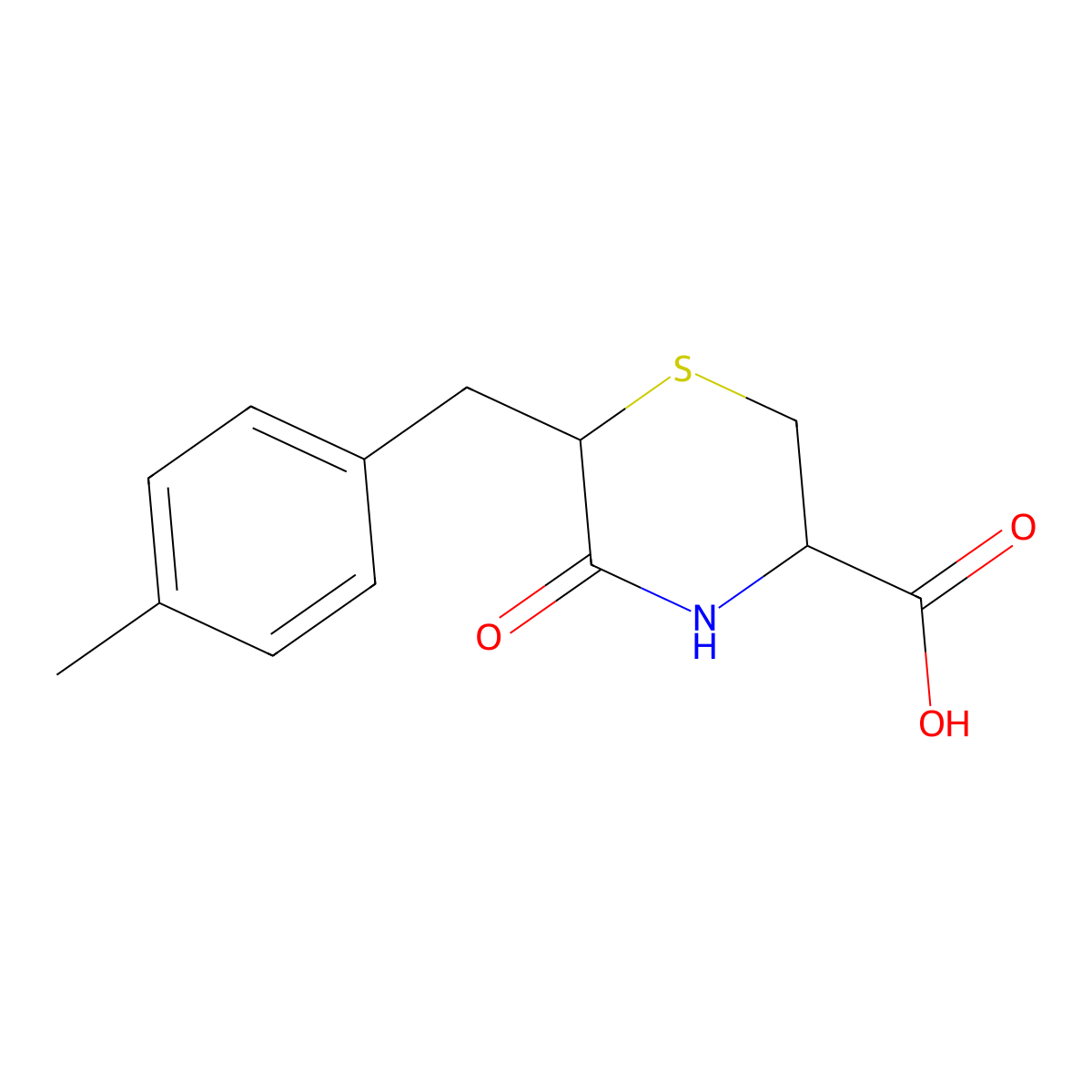 3-Thiomorpholinecarboxylic acid, 6-[(4-methylphenyl)methyl]-5-oxo- molecular structure, CAS 1269527-68-5