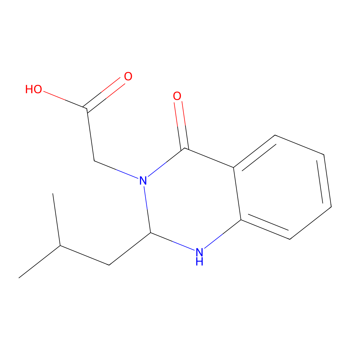 (2-isobutyl-4-oxo-1,4-dihydroquinazolin-3(2H)-yl)acetic acid molecular structure, CAS 1269527-69-6