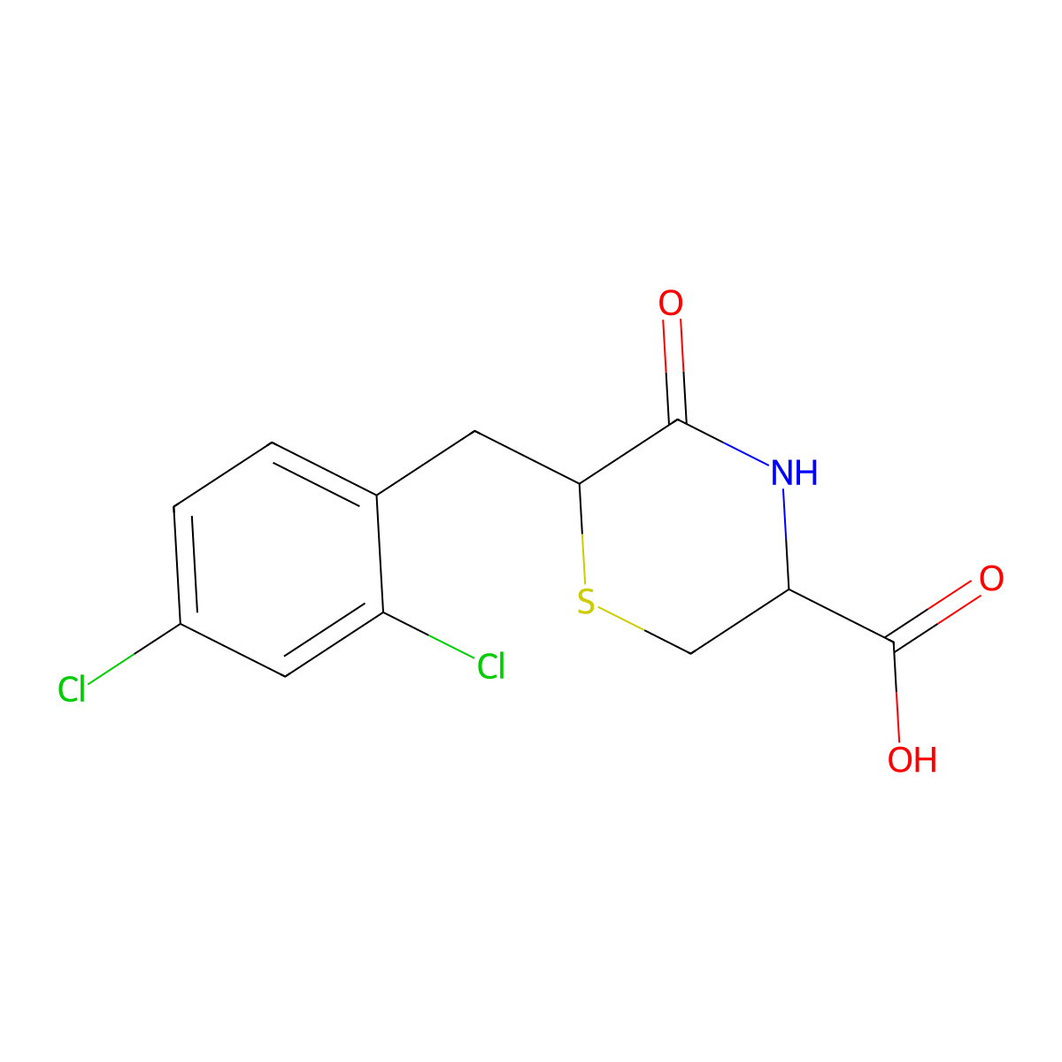 6-(2,4-Dichlorobenzyl)-5-oxothiomorpholine-3-carboxylic acid molecular structure, CAS 1269527-73-2