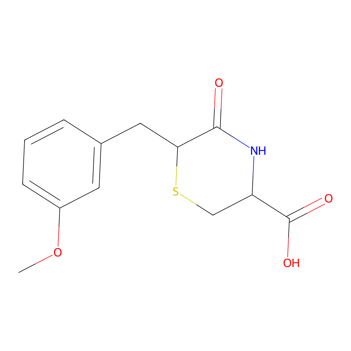 6-(3-Methoxybenzyl)-5-oxothiomorpholine-3-carboxylic acid molecular structure, CAS 1269527-80-1